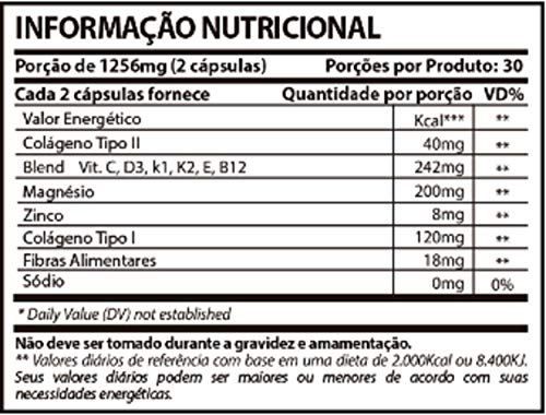 Collagen Colágeno Tipo 2 UC-II 40 mg Sunfood 60 Cápsulas 6 Unidades
