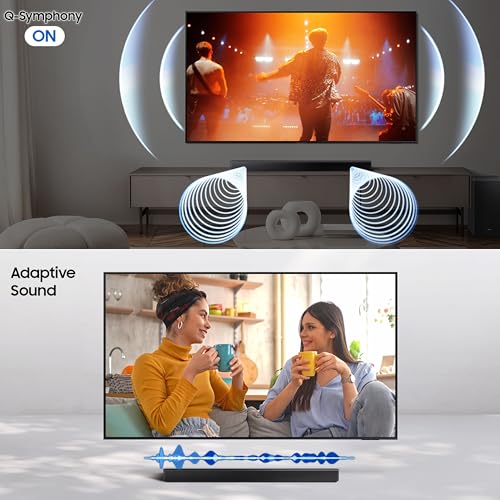 Image of Samsung 380 W True 3.1.2ch Soundbar with Dolby Audio | DTS Virtual:X | Q-Symphony | Center, Up-firing Speakers | HDMI ARC | Optical In | Bluetooth | USB | Wireless Subwoofer (HW-Q600F /XL, Titan Black)