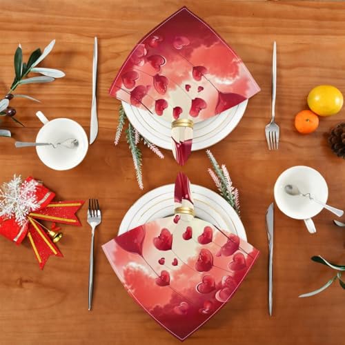 Servilletas de Tela YETTASBIN Corazón Día de San Valentín 6 Unidades miniatura 4