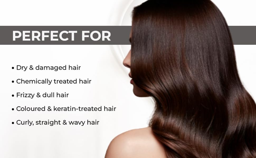 Image of Keratin Hair Repair Plus Smoothing Shampoo (250ml) for Damaged & Frizzy Hair | Nourishing & Hydrating Shampoo for Color Treated Hair with Smooth Finish | Paraben & Sulphate Free