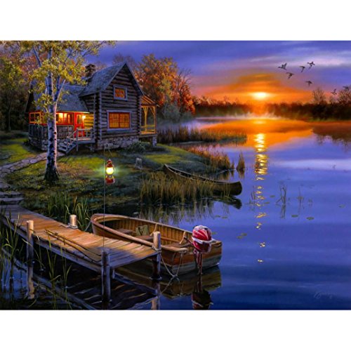 5D DIY Diamond Painting - Franterd Cross Stitch Kit - Crystals Embroidery - Home Decor Craft (Lakeside)