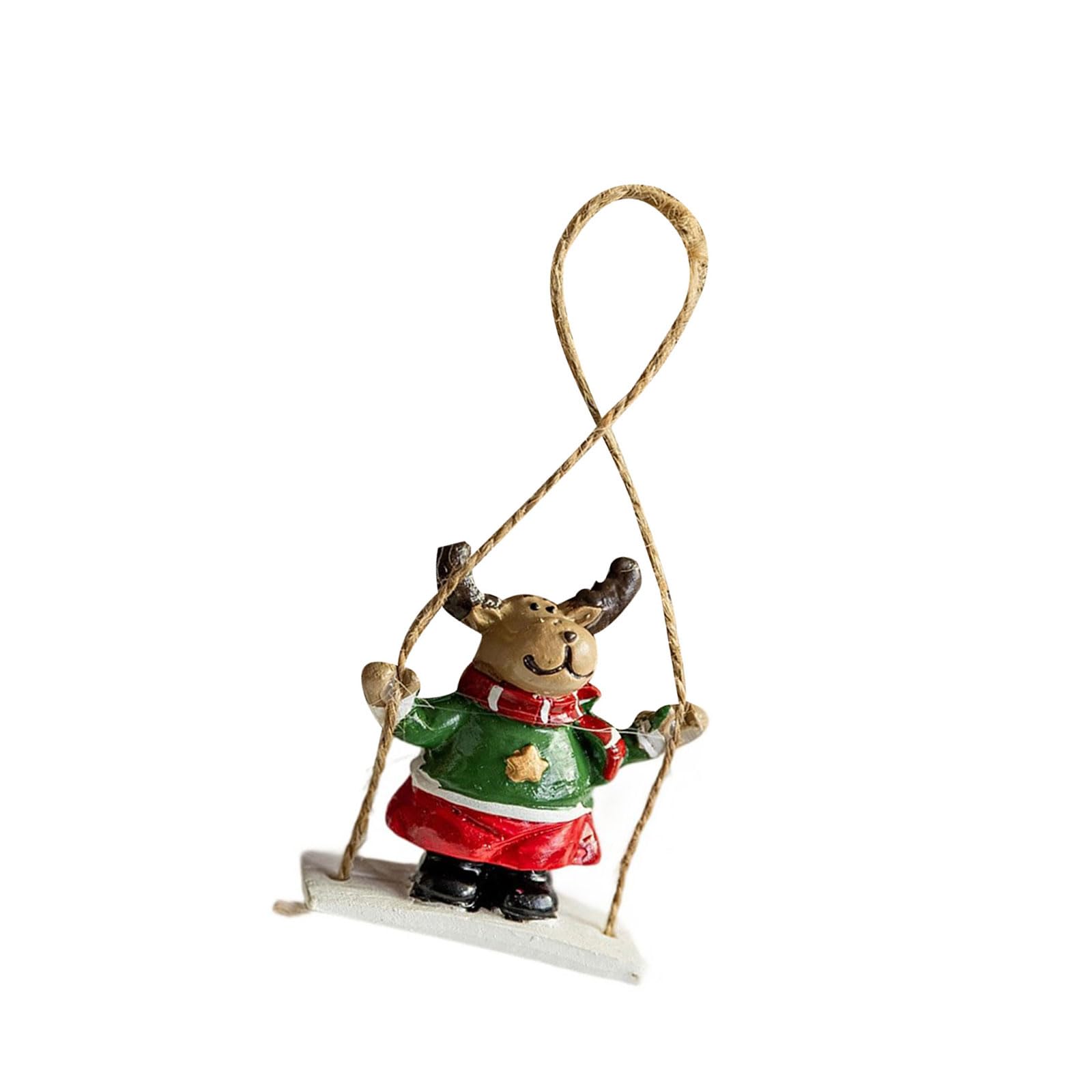 Tsophreniq Santa Reindeer Ornament Sturdy Hanging Swing Decor for Christmas Tree, Holiday Festival User Friendly Christmas Hanging Decors