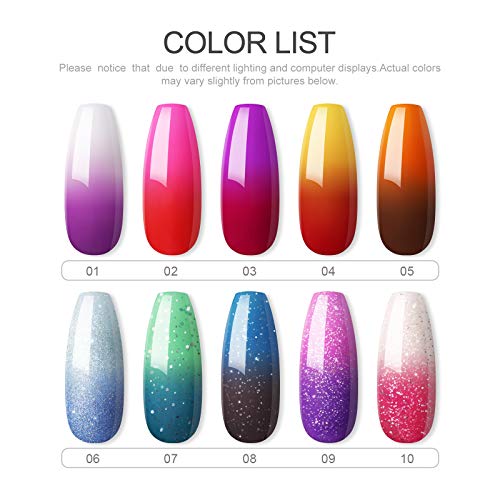 Coscelia UV Thermo Gellack Set 8pcs*7ml selbst auswählbar UV Nagellack Set UV Nagellack Temperaturwechseln Gel Nägel… – Bild 3