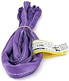 Chenango Supply VR1 Polyester Round Lifting Sling 4 Foot – USA Made, 2,600 lb Vertical, 2,080 lb Choker, 5,200 lb Basket – Double Ply Cover Endless Poly Sling, Purple