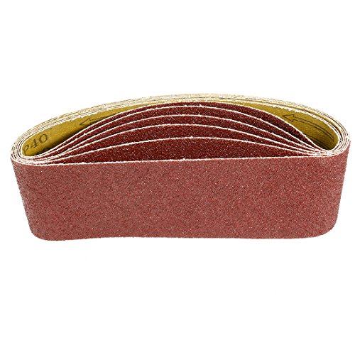 uxcell 3-Inch x 21-Inch Aluminum Oxide Sanding Belt 40 Grits Sandpaper Lapped Joint for Belt Sander 6pcs