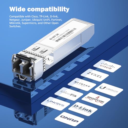 Image of [4 Pack] 10G SFP+ LC Module, 10Gb 850nm Multimode SFP Transceivers, Up to 300 Meters, Plug and Play, Hot Pluggable, Durable Metal Casing