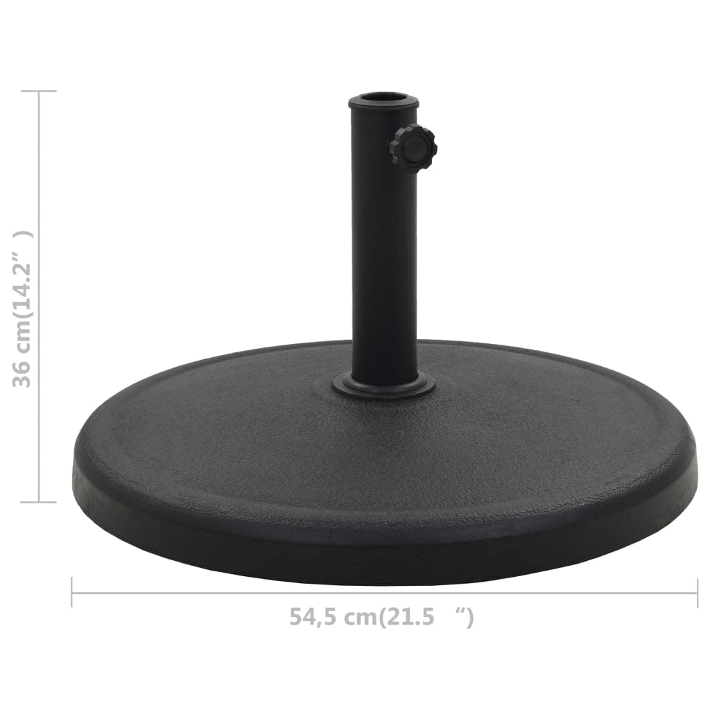 Base rotonda per ombrellone da 19 kg, in poliresina, resistente alle intemperie, con adattatore per pali da 38 e 48 mm, per balcone, terrazza, giardino, patio