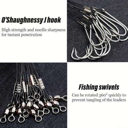 8 ganchos J de acero inoxidable para pesca miniatura 3