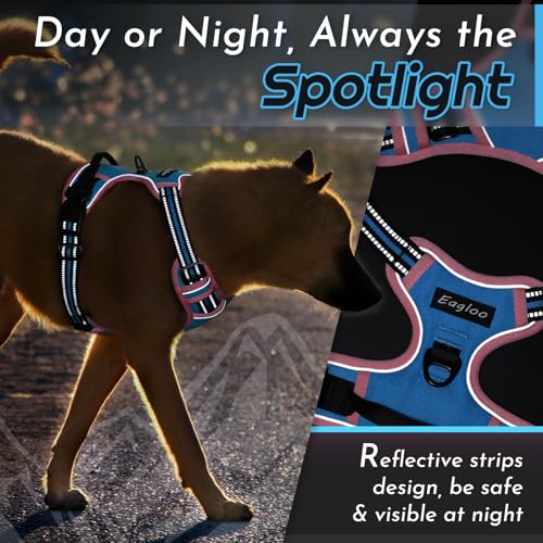 Image of Eagloo Dog Harness for Large Dogs, No Pull Pet Vest with 2 Leash Clips