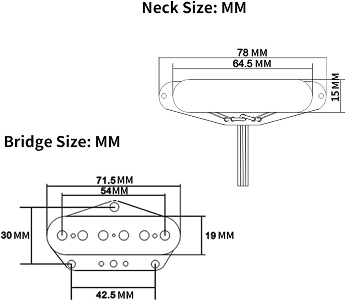 Acoustic Guitar Pickups Acoustic Guitar Neck And Bridge Pickup Set 7.5K/7.6K(Neck Bridge)