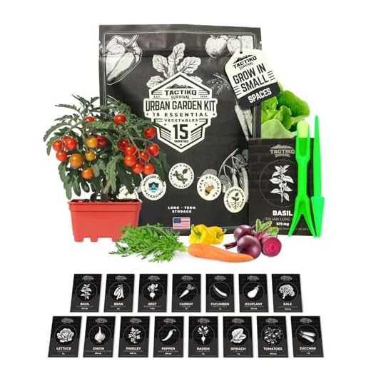 15 Tactiko Urban Garden Vegetable Seed Kit Varieties - Popular USA Grown Dwarf Seeds for Planting Vegetables - Indoor, Outdoor - Non-GMO Heirloom Gardening Kit for Small Spaces, Balconies, Patios