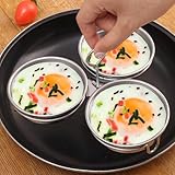 3IN1 Stainless Steel Steamed Egg Mold Versatile Egg Poachers with 3 Cups Poached Multipurpose Kitchen Tools,18 * 8cm