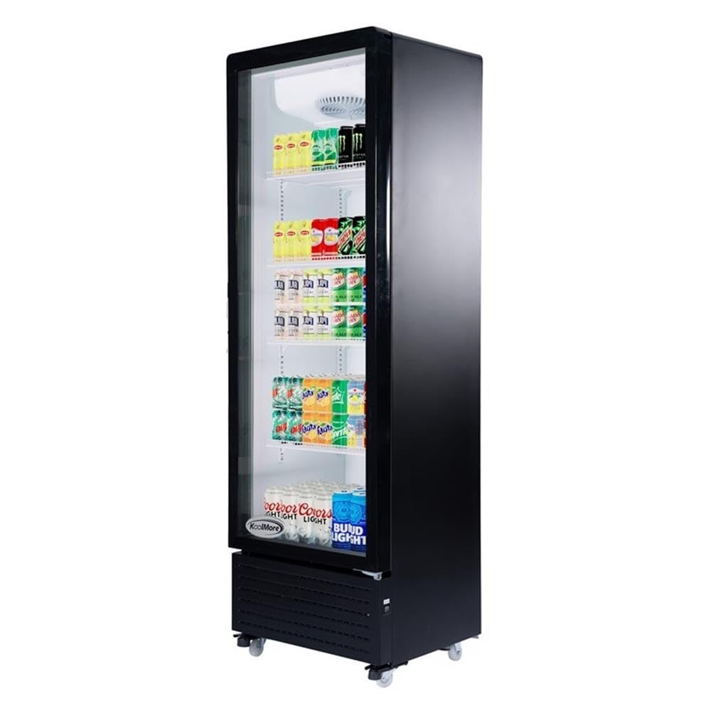Pemberly Row 23" One Glass Door Display Merchandiser Refrigerator, 10 Cu. Ft. Capacity, Adjustable Temperature, Frost Free, Freestanding Commercial Cooler, 4 Shelves, Etl Listed on Fridge.com - View 2