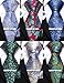 Barry.Wang 6 PCS Men Ties Set Silk Business Fashion Woven Necktie Handkerchief Cufflinks Paisley Stripe Wedding Party