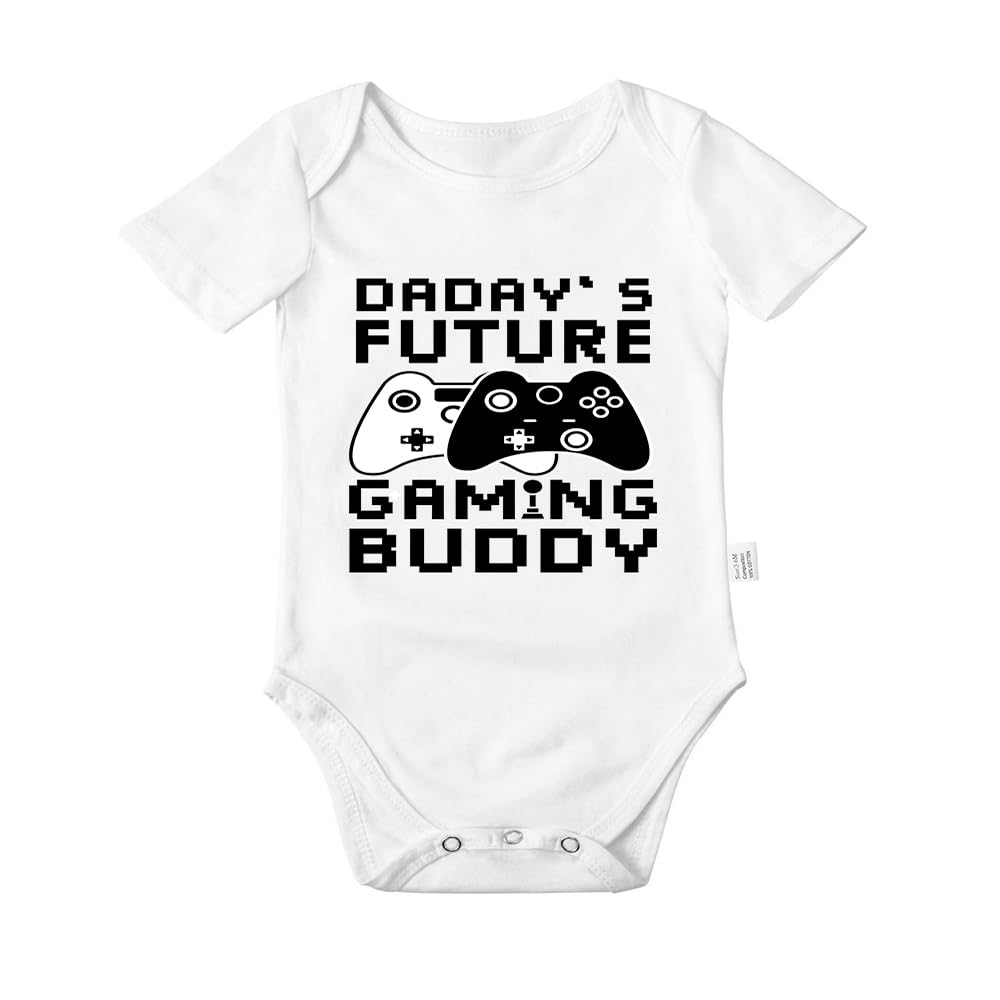 Daday's Future Gaming Buddy Bodysuits, Funny Baby Clothes, Cute Boys Girls Infant Cotton Romper Outfits 0-24 Months