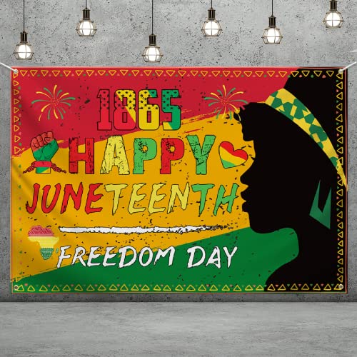 Juneteenth Backdrop Decoration-Happy Juneteenth Supplies,19th June 1865 Freedom Day Photography Background Banner for African Afro American Independence Day Decoration