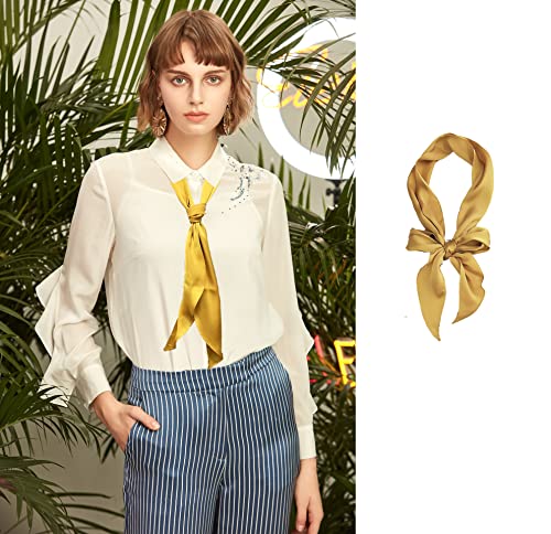 COTIM COYIN Women Plain Skinny Scarf, Solid Color Long Neckerchief Hair Band Choker for Women Purse Handbag2