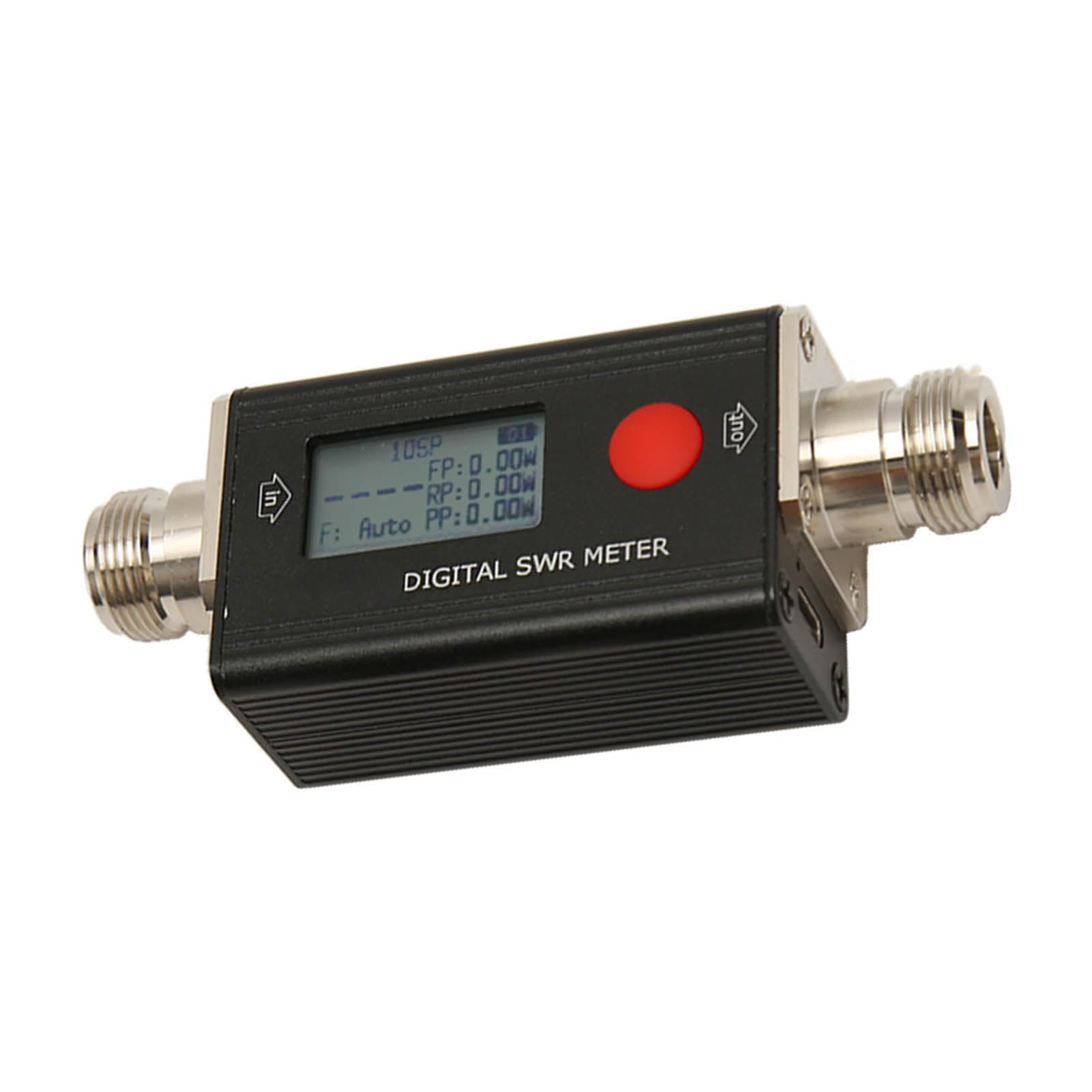 Medidor SWR, Medidor de Potencia Portátil de Radio Bidireccional VHF UHF, 80‑999MHz, Pantalla VSWR 1.00‑99.9, 120W, con Pantalla LCD Retroiluminada, para Walkie Talkies