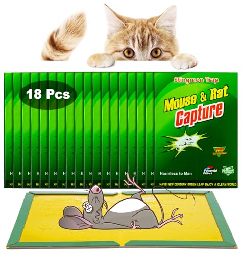 Stingmon trap Trampas para Ratones | 4 Piezas Trampa Ratas | Mata Ratas Potente | Pegamento Ratas | Trampa Ratones | Pegamento Ratones | Trampa Adhesiva para Ratones (18 Piezas)