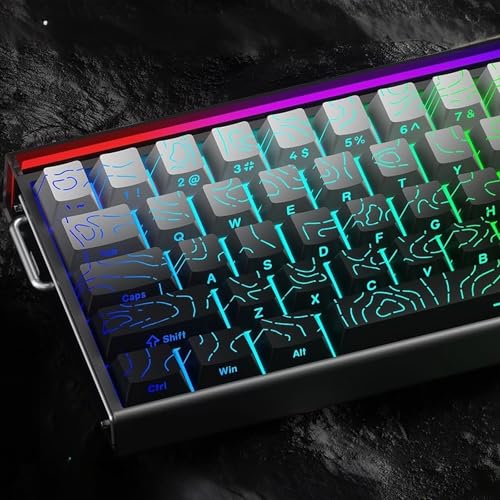 Keycaps mecánicas PBT de doble disparo y diseño topográfico traslúcido Cherry Profile