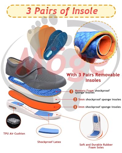 Men's Slip-On Loafers for Swollen Feet | Lightweight Canvas Walking Shoes with Memory Foam | Comfortable Casual Driving Slippers3