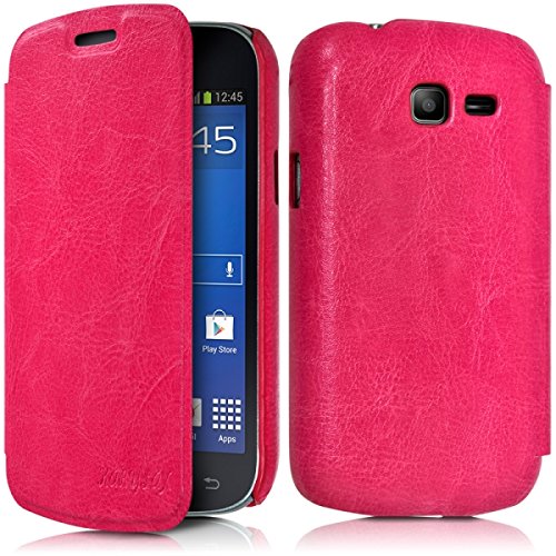 Seluxion - Housse Coque Etui à Rabat latéral Couleur Rose Fushia pour Samsung Galaxy Trend Lite + Film de Protection