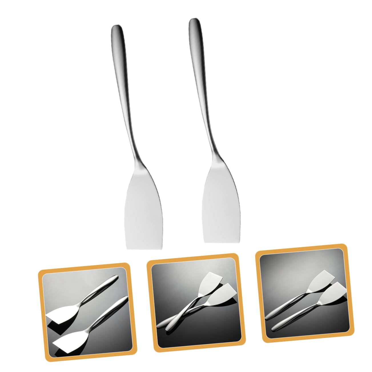 TOYANDONA 5 Series Espátula De Acero Inoxidable Para Freír Filetes Mini Espátula Para Freír Filetes Voltear La Grasa Para La Cocina Voltear Chef Espátulas De 2 piezas x 5