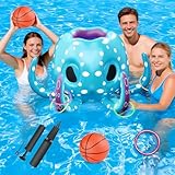 Pool-Basketballkorb,Schwimmender Basketballkorb,Pool Basketballkorb,Aufblasbare Pool Spielzeug,Schwimmbad Spielzeug,Pool Wassersport Spielzeug für Party,Aufblasbares Spiel,für Beachparty Hawaii Party