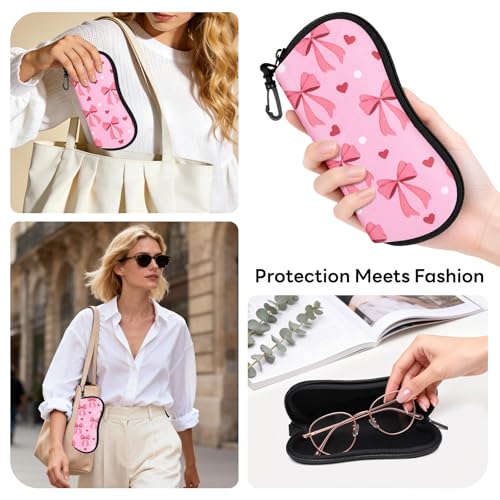 Image of Sunglasses Case with Belt Clip, Ultra Light Neoprene Zipper Soft Padded Glasses Case for Women Men