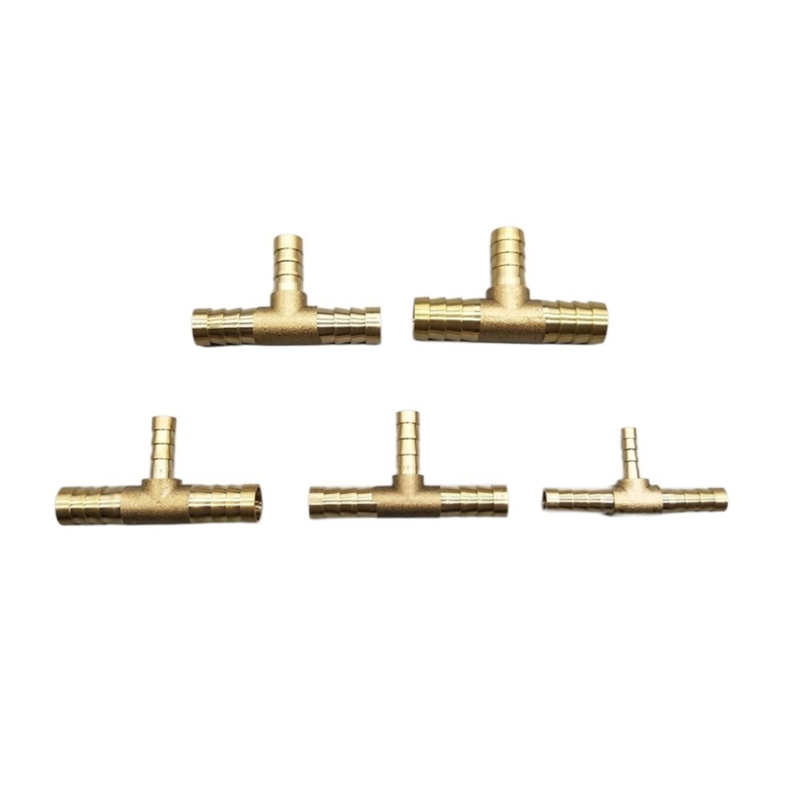 4mm 5mm 6mm 8mm 10mm 12mm 14mm 16mm Type De Té Réduisant Le Tuyau En Laiton Barbelé Tube Raccord De Tuyau Réducteur Coupleur Connecteur Adaptateur (Size : 19-16-19mm OD