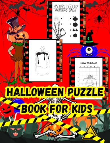 Halloween Puzzle Book For Kids: Fun Activities For Children Including Dot Marker, Dot To Dot, Scissor Skills, And How To Draw