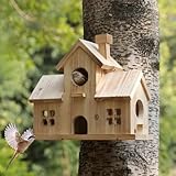 Bird House,Large Bird Houses for Outside,Hummingbird House,Bluebird Finch Wooden Hanging Birdhouse for Garden Wooden