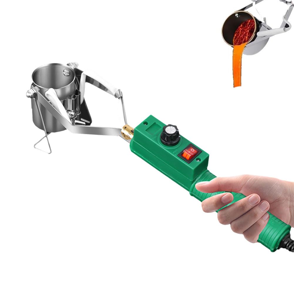 Pot de fusion de plomb portatif, four à souder électrique portable 320/420 W, pot de fusion en étain métallique, creusets de profondeur 60 mm, plage de température 150-450 ℃, pour moules poids 1
