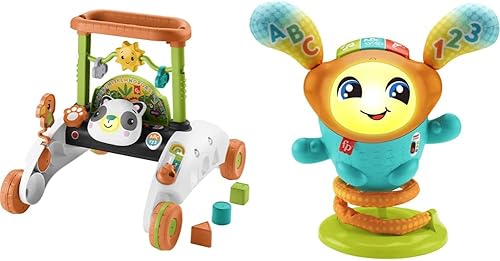 Fisher-Price Juguete de aprendizaje interactivo para bebés y niños pequeños de 2 lados con velocidad constante y DJ Bouncin' Beats