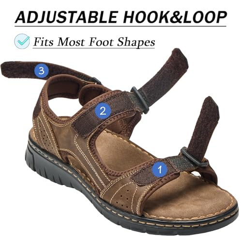 Image of Mens Leather Slides Sandals Summer Outdoor Cushioning Casual Lightweight Sandals