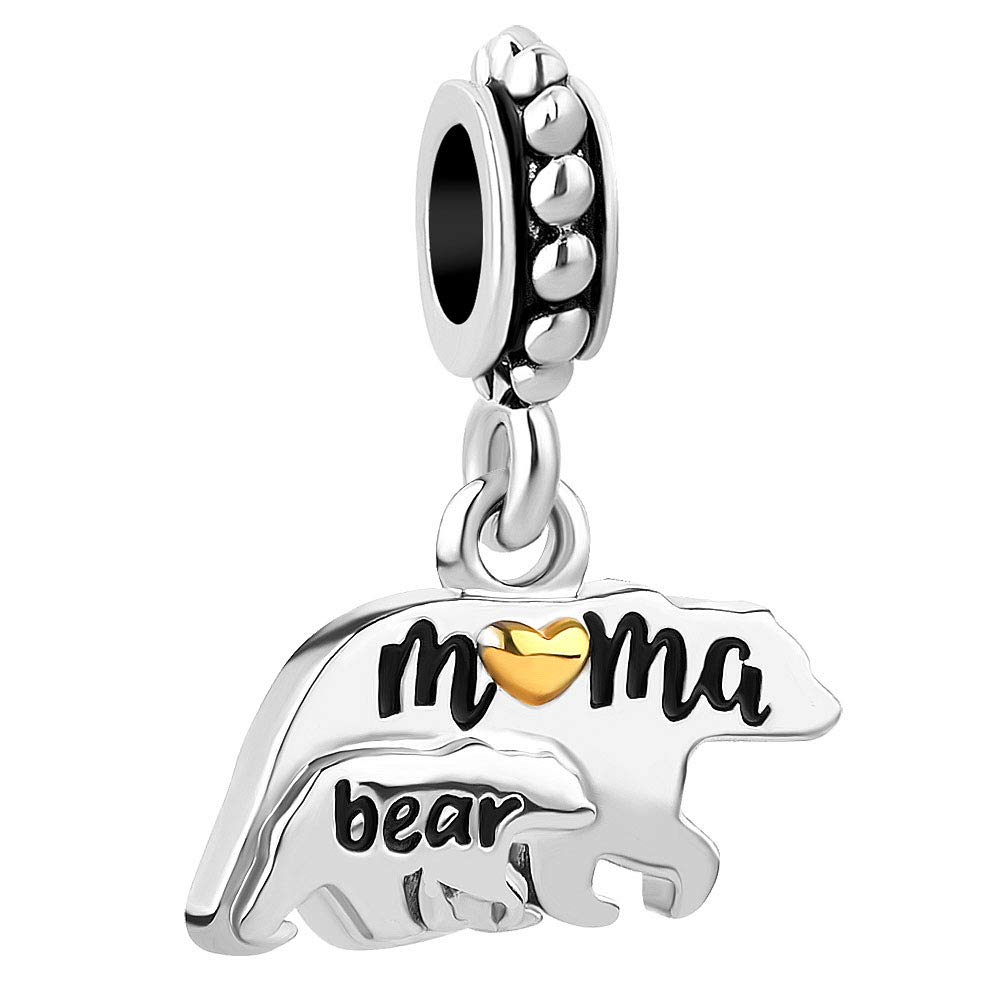 Queen Cat/Lucky Polar Bear/Koala Mother Baby Charm Animal Bead fit European Bracelets&Necklaces