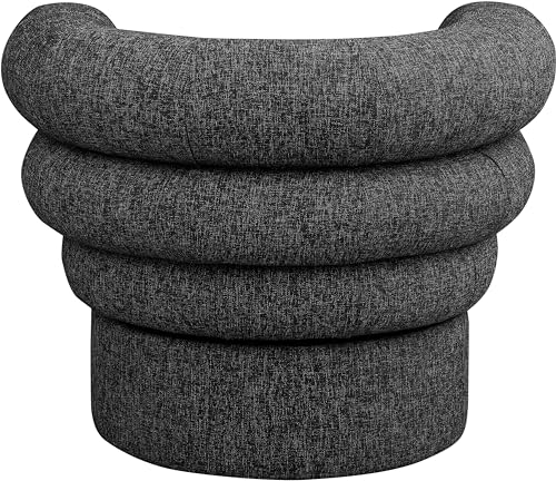 Sillón Plegable Negro Tela Texturizada Lino miniatura 4