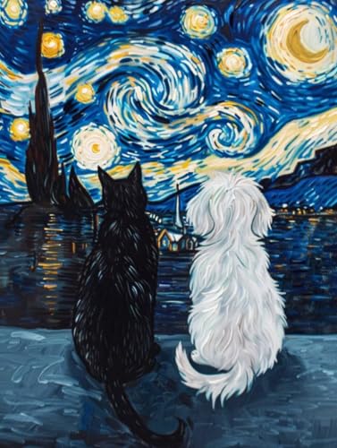 Peinture par numero chat grand format 90x120cm | Réussir sa toile acrylique sans savoir dessiner