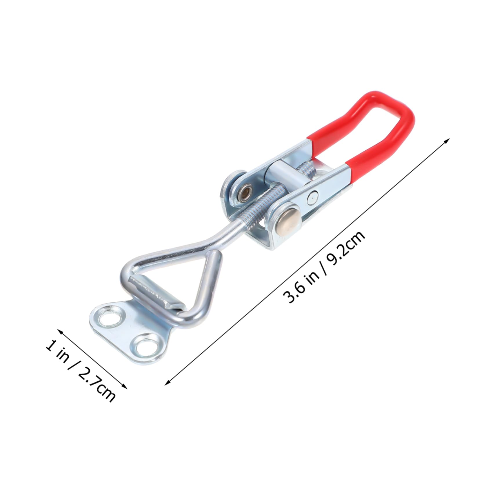 Mikikit 8 Pcs Box Adjustment Buckle Adjustable Toggle Pull Action Latch Hasp Clamp Toggle Hasp Pull Latch Clamp Heavy Duty Toggle Quick Release Pull down Jig Draw Latch Galvanized Iron Red