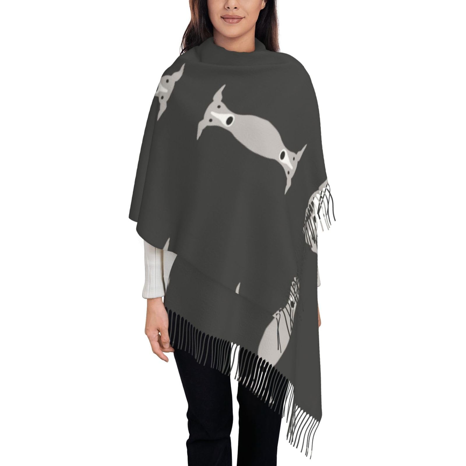 Tcoay Faux Cashmere Scarf Women's Printed Shawl Women's Scarf,Greyhound Italian Cute Whippet Dog