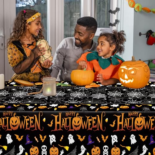 AMAZON w/Code 4-Pk 54" x 108" QZYL Halloween Disposable Plastic Tablecloths - image 7