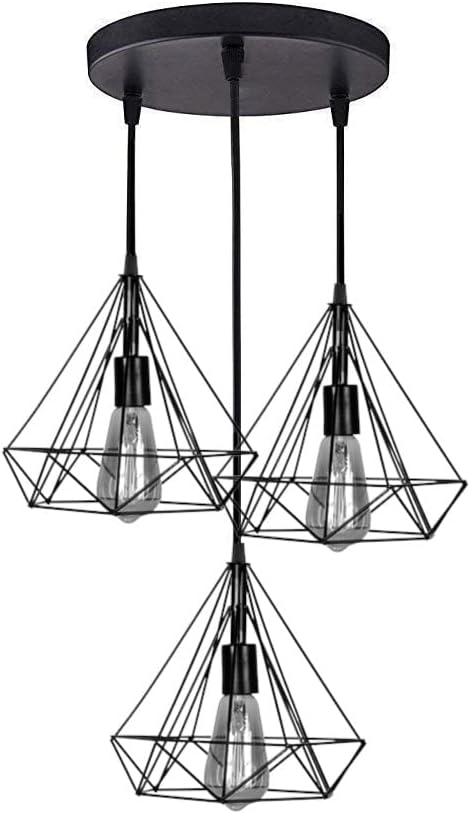 HomesElite Diamond Cluster Pendant Light, Home Decor Items, Hanging Ceiling Decorative Home, Living Room, Indoor Outdoor Jhumar Lighing, 40 Watts, Black