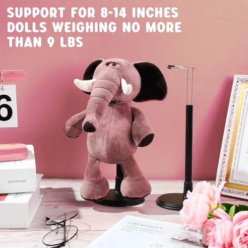 Image of Yaocom 12 Pcs Doll Stands for 8 to 14 Inches Adjustable Dolls Figure Stand Display with Expandable Waist Wire Action Doll Stands Display Rack for Home Shop Birthday Party Favor(Black)
