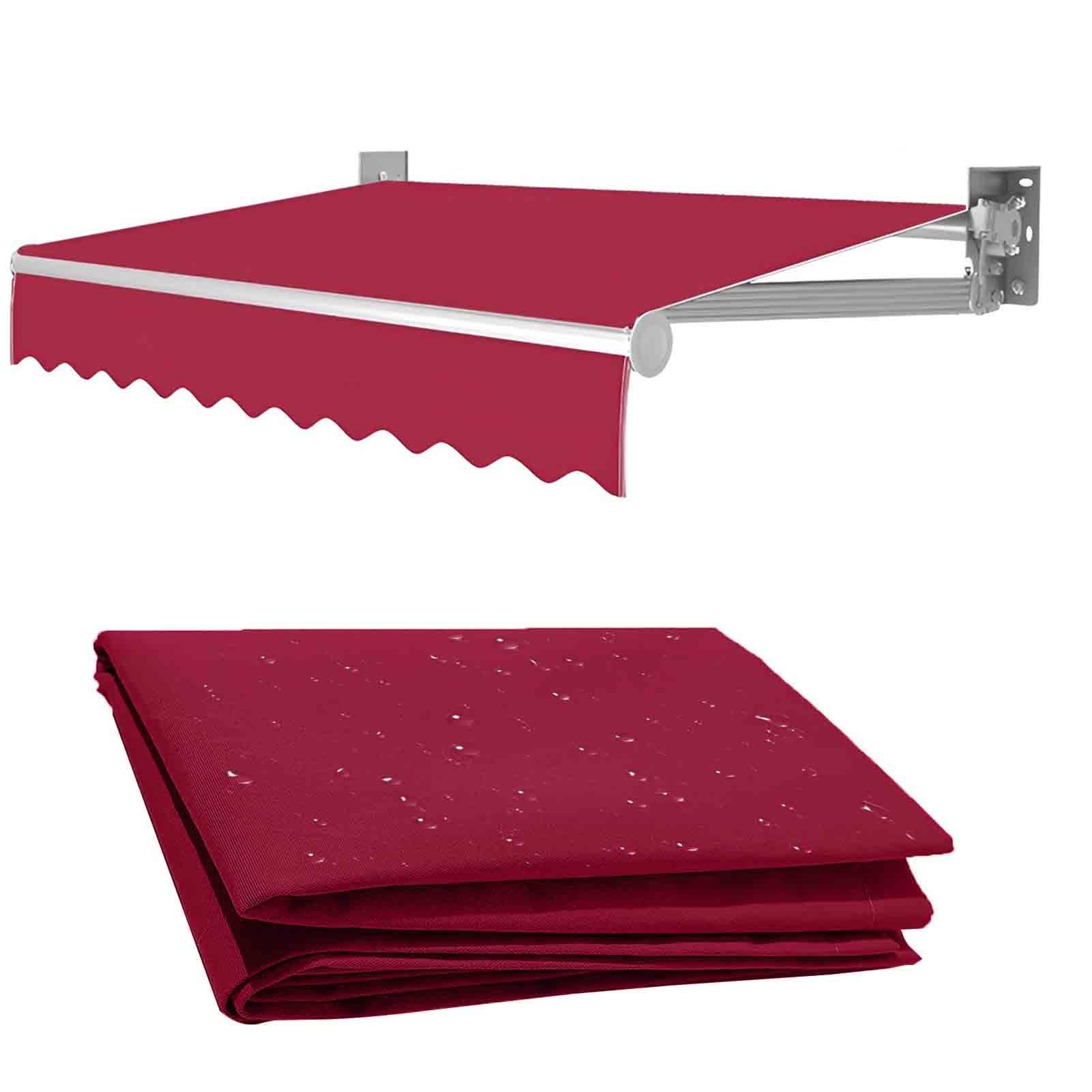 Generico Telo per Tende da Sole Ricambio Giardino, Tessuto Rosso, Tendone per Esterni, Impermeabile, Protezione UV, Copertura Superiore, Solo Tessuto(285x200cm)