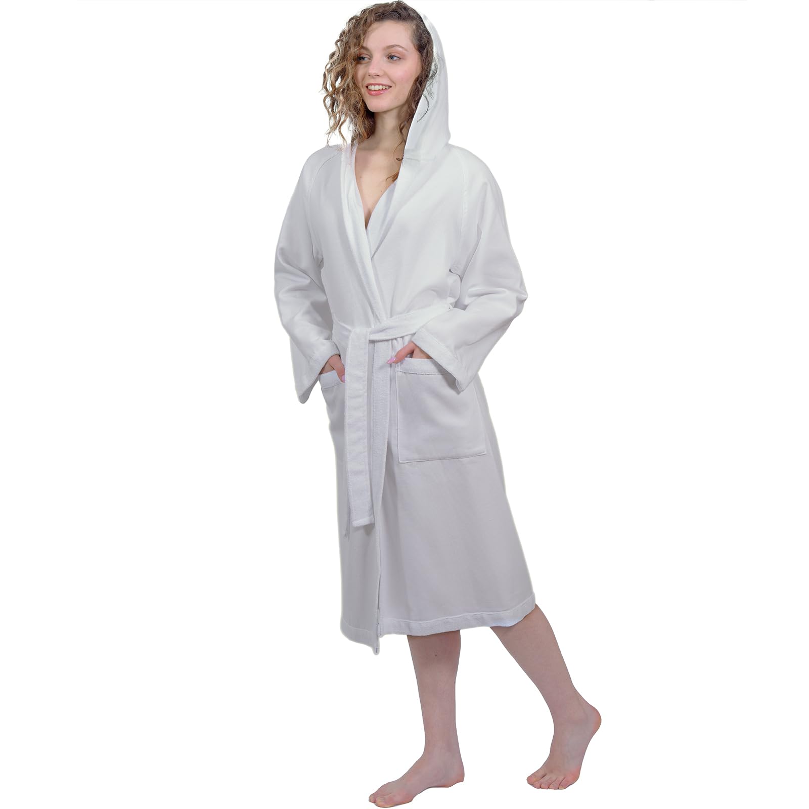 runico Accappatoio Donna Cappuccio - Design e Fabbricazione Italiana, 100% Cotone, Ultra Sottile, Super Assorbente, Anti-Pilling, con 2 Asciugamani Inclusi……