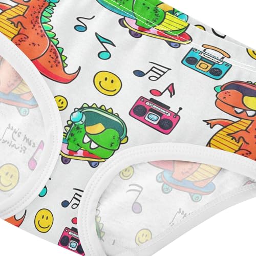 Cotton Toddler Girls Underwear Cartoon Dinosaurs White Panties Little Girl Print Kids Briefs Undies 2t4