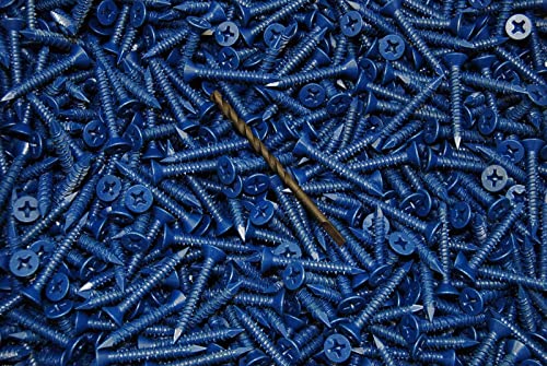 200 PCS Phillips Flat Head 1/4 x 1-3/4 Concrete Masonry Screws Tapcon Anchor & Bit for DIY Real Men