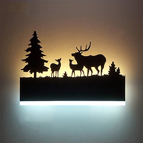 Augrous Applique LED Up et Vers le bas Lampe Murale intérieur Le fer Lumière Corps Cerf Conception pour Bar Couloir Décoration, 12W