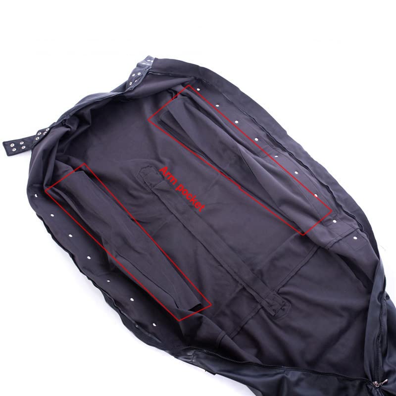 sex schlafsack Leder Bondage Saunasack Bondage Body Hüftreißverschluss Zwangsjacke Armtaschen Erotische Kleidung Handschellen Fesseln Dessous BDSM Spielzeug,L Drogerie & Körperpflege Größe:Mittel 55 cm Essen aufbewahren – Lebensmittel men's adventure biking