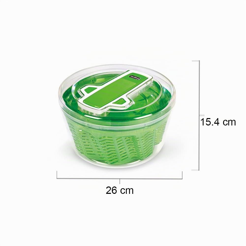Zyliss E940013 Swift Dry Centrifuga Per Insalata, Grande, Plastica, Verde, Insalatiera con Coperchio, Scolaverdure, Lavabile in Lavastoviglie